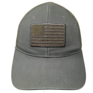 American Flag Snapback Trucker Hat Green One Size Adjustable Highland Tactical